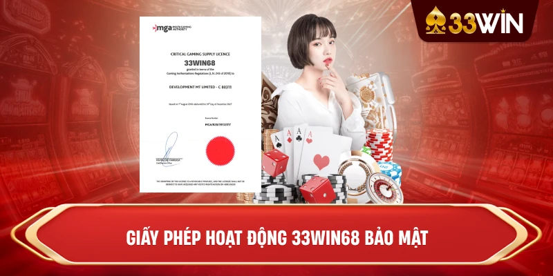 Giấy Phép Hoạt Động 33win68 bảo mật